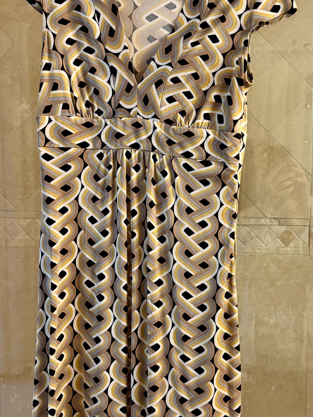 Trina Turk Geometric Print Silk Dress